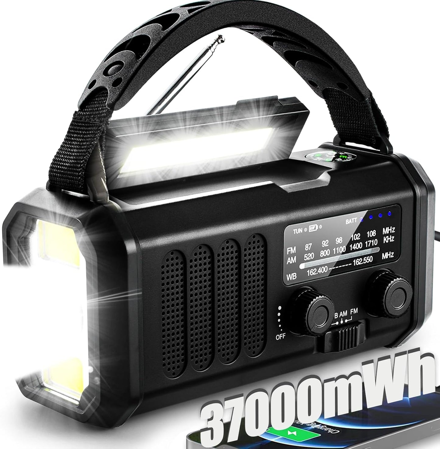 QAUYYW Emergency Solar Radio 10,000mAh